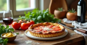 tarte à la moutarde et tomate