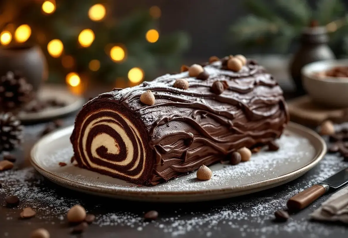 Cette bûche au chocolat et café ultra fondante fait l’unanimité à Noël : chaque bouchée est un pur petit moment de fête