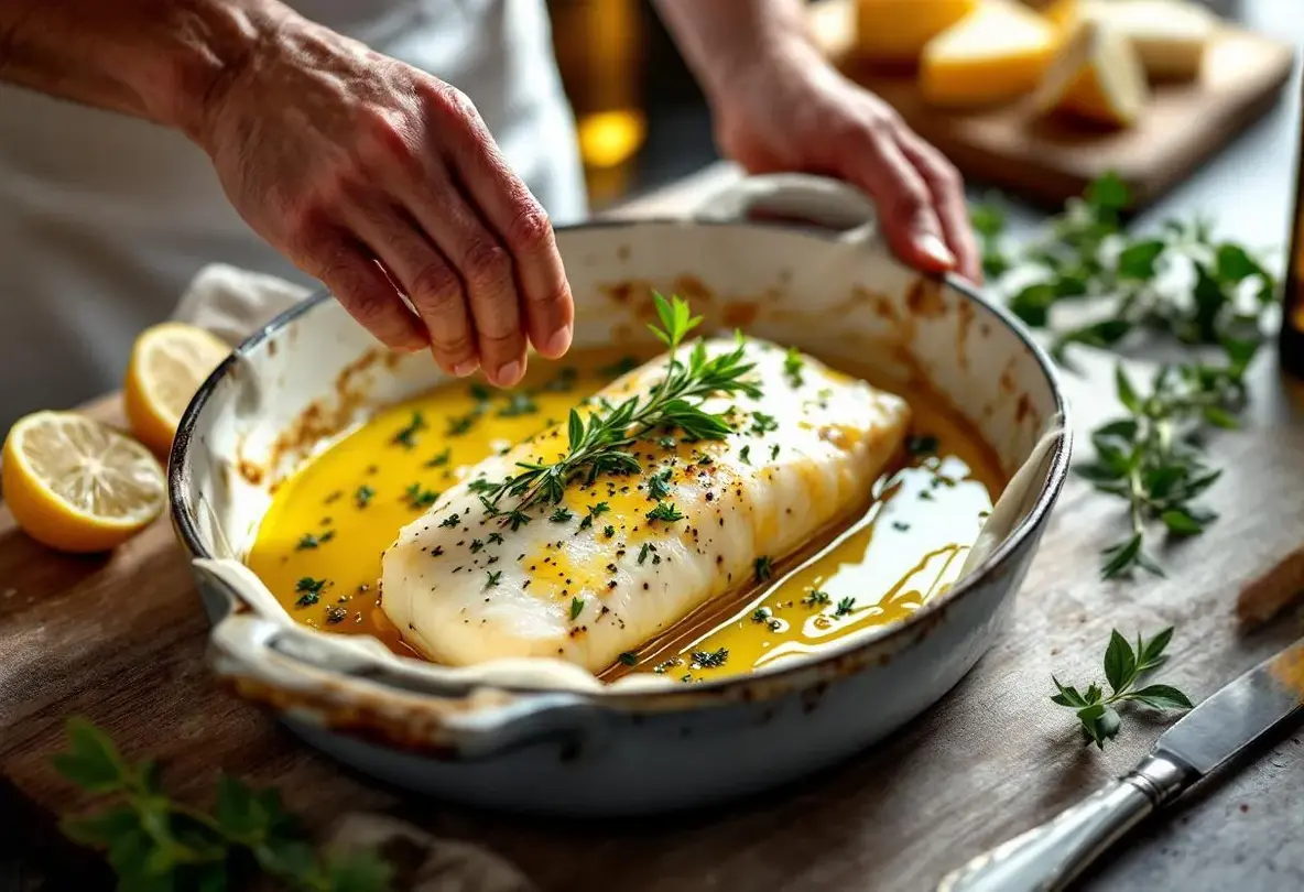 cuisson dos de cabillaud au four